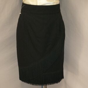 Mondi Fringe Skirt Straight Pencil Made In Germany Black Flirty Party SeeMeasure